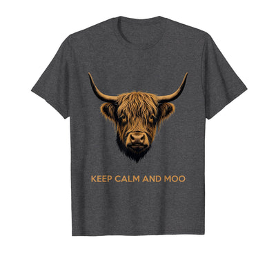 Mademark Keep Calm and Moo Highland Cow T-Shirt