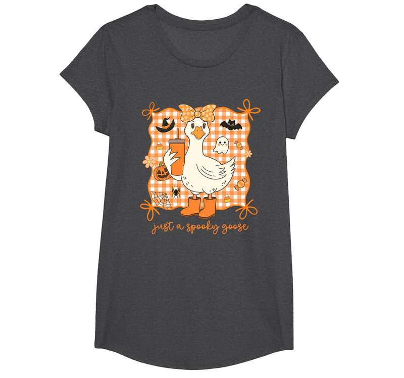Just A Spooky Goose Halloween Goose Just A Spooky Goose Halloween Silly Goose Funny Halloween T-Shirt - Dark Heather Grey