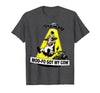 Mademark Moo-FO Got My Cow Alien Abduction Design T-Shirt - Dark Heather Grey
