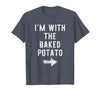 Im With The Baked Potato Halloween Costume I’m with The Baked Potato Funny Halloween Couple Costume T-Shirt - Heather Blue
