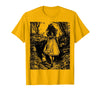 Alice in Wonderland - Down the Rabbit Hole Fantasy Vintage T-Shirt in Golden Yellow