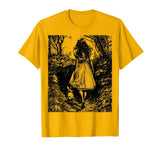 Alice in Wonderland - Down the Rabbit Hole Fantasy Vintage T-Shirt in Golden Yellow