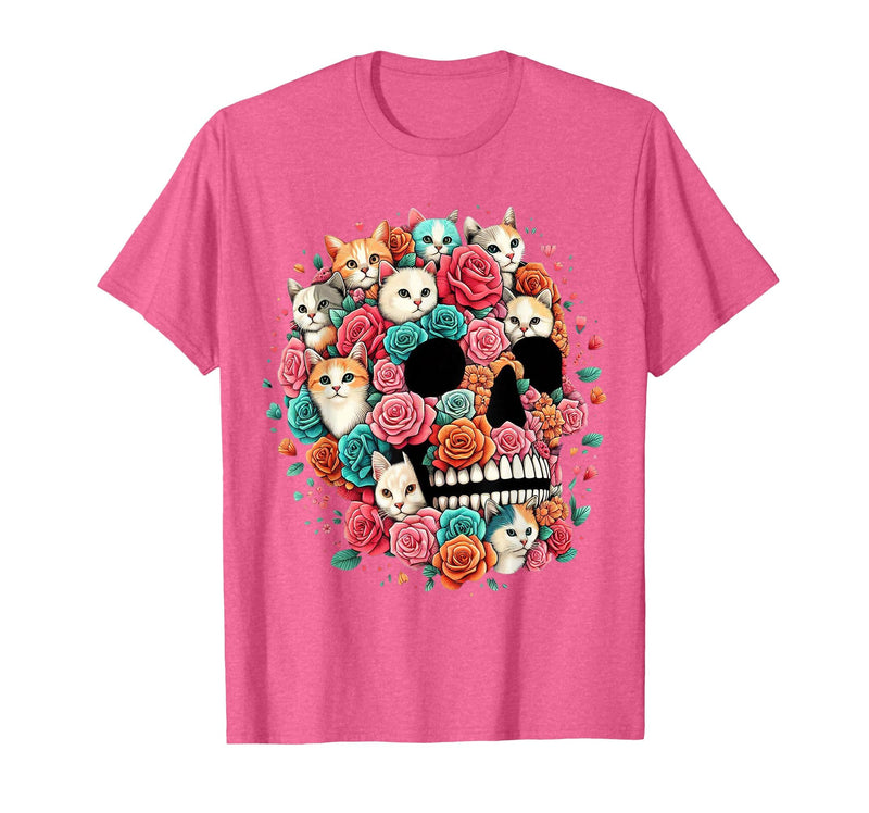 TS - SHOP - Kitty Skeleton Halloween Costume Idea Cat Skull - Kitty Skeleton Halloween Costume Idea T-Shirt - Pink Heather