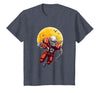 American Football Skeleton Halloween Shirt Football Fan T-Shirt - Heather Blue