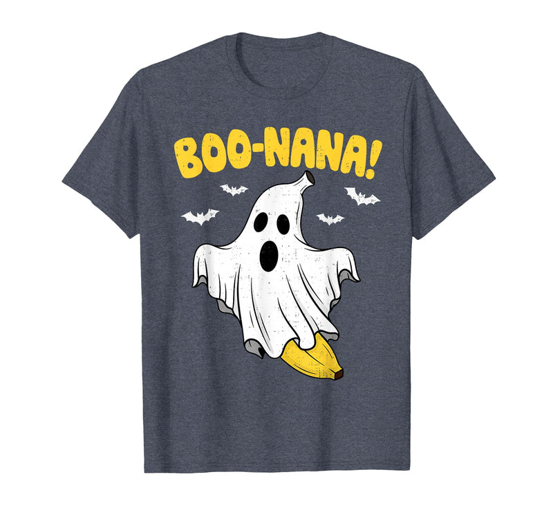 Halloween Tees for Women Men Kids Funny Banana Ghost Boo Pun Halloween Costume Men Women Kids T-Shirt - Heather Blue