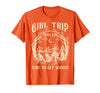 Vitage Girls Trip Salem Halloween Womens Funny Tee Retro Girls Trip Salem 1692 They Missed One Witch Halloween T-Shirt -