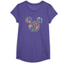 Disney Mickey Mouse Halloween Head Icon Pumpkins and Candy T-Shirt - Purple Heather