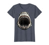 Mademark Shark Open Jaw Teeth Graphic Design T-Shirt - Heather Blue