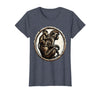 Mademark Baby Monkey Clinging to Mother's Back Design T-Shirt - Women - Heather Blue