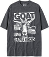 BABATEES U.S.A. MAX-Heavyweight Punk Rock Animals Shaka Wear Oversized 7.5oz Cotton Tshirt - Goat