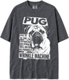 BABATEES U.S.A. MAX-Heavyweight Punk Rock Animals Shaka Wear Oversized 7.5oz Cotton Tshirt - Pug