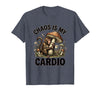 Mademark Chaos Is My Cardio Funny Monkey Design T-Shirt - Men - Heather Blue