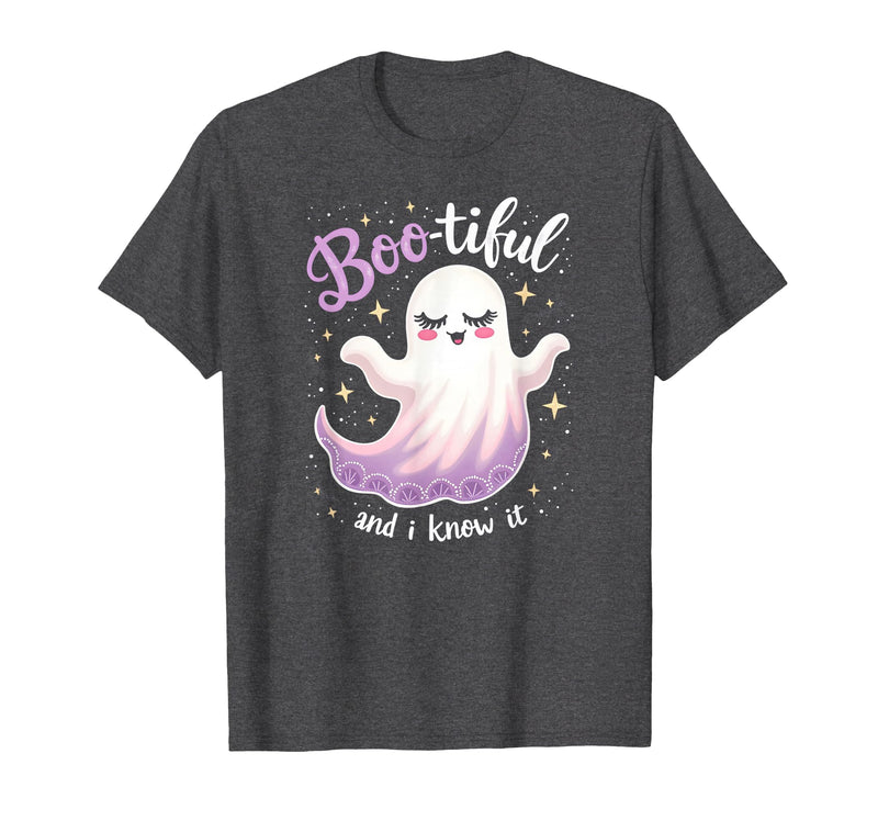 Mademark Ghost & Spirits - Ghost (99 Problems All) T-Shirt - Dark Heather Grey-boo-tiful and I Know It