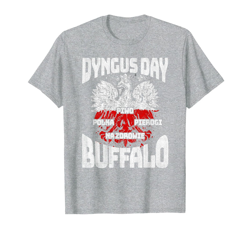 Polish Heritage Gifts Dyngus Day Buffalo New York Piwo Polka Pierogi Na Zdrowie T-Shirt - Heather Grey