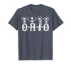 Funny O-H-I-O State Skeleton Halloween Funny O-H-I-O State Skeleton Ohio Halloween Vintage Vibe Fun T-Shirt - Heather Blue