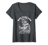 Funny Skeleton Meme Quote Sarcastic Humor Adult Women's Why Take The High Road When You Can Take The Psycho Path V-Neck