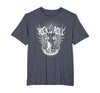 Rock and Roll Music Vintage Retro Gifts Vintage 80s Rock & Roll Music Electric Guitar Skeleton Wings T-Shirt - Heather Blue