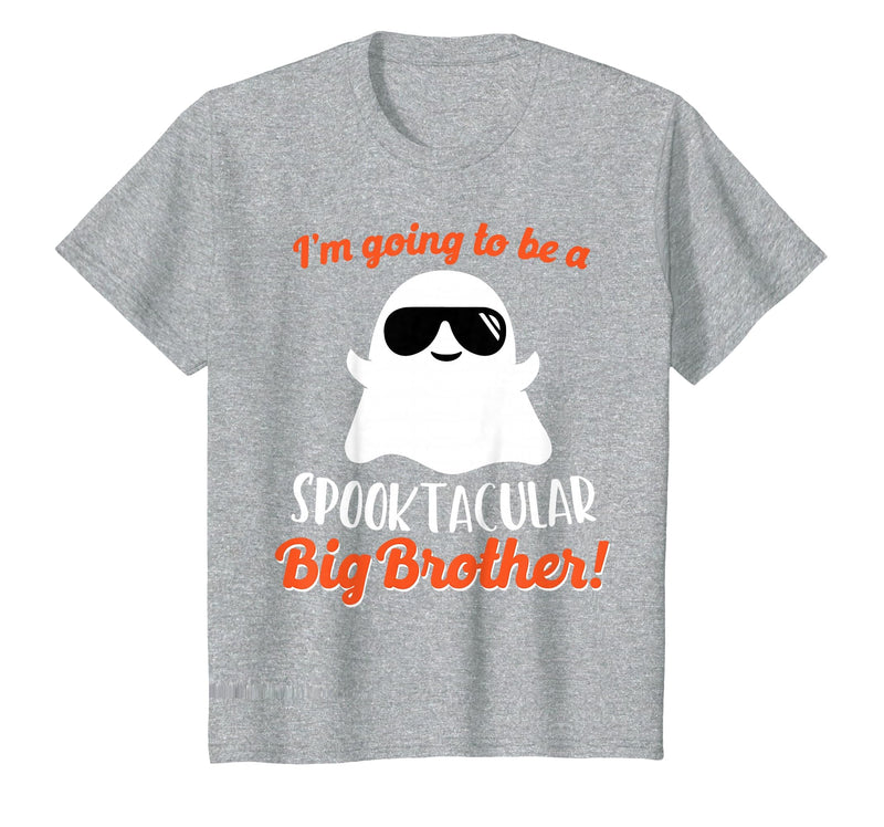 Halloween Pregnancy Announcements by HotW Big Brother Pregnancy Announcement Ghost Funny Boy Halloween T-Shirt - Heather Grey