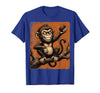 Mademark Smug Monkey Throwing Poop Funny Graphic T-Shirt - Men - Royal Blue