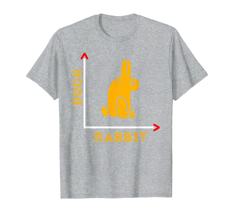 Wittgensteins Rabbit Duck Illusion Physics Nerd Math Geek T-Shirt in Heather Grey