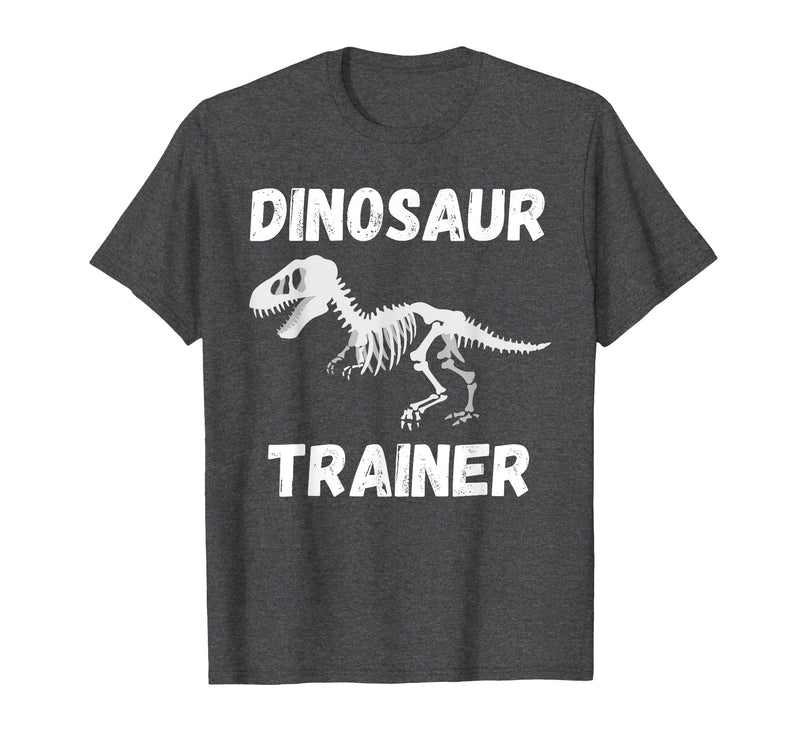 Dinosaur Trainer Costume Halloween Dino Skeleton T-Shirt - Dark Heather Grey