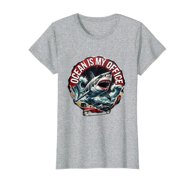 Ocean Is My Office Shark Lover Design T-Shirt