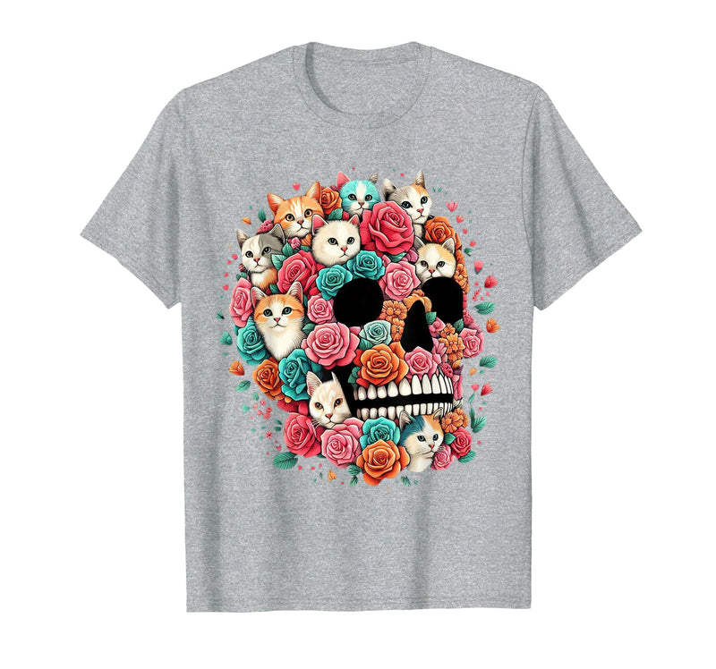TS - SHOP - Kitty Skeleton Halloween Costume Idea Cat Skull - Kitty Skeleton Halloween Costume Idea T-Shirt - Heather Grey