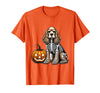 Spooky Cocker Spaniel Skeleton Costumes Halloween Cocker Spaniel Skeleton Jack O Lantern Funny Dog Halloween T-Shirt - Orange