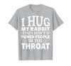 I Hug My Rabbit I Easter Bunny Design Lionhead Rabbit T-Shirt in Heather Grey