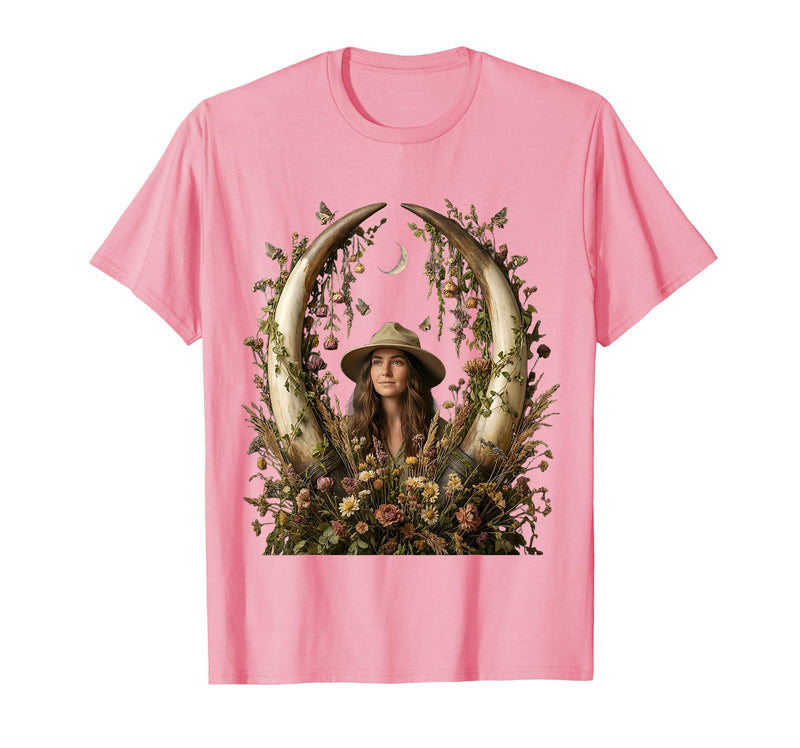 Mademark Safari Explorer Elephant Tusk Skull Framed Art T-Shirt - Men - Pink