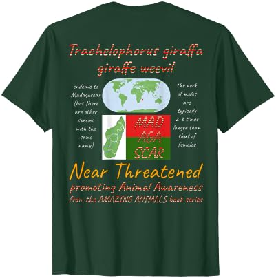 ETCreations Giraffe Weevil T-Shirt - size chart