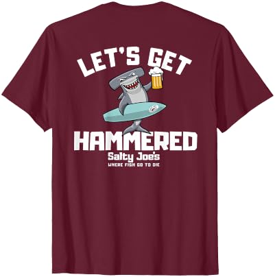 SALTY JOES Salty Joe's - Let's Get Hammered Lightweight, Graphic T-Shirt - size chart
