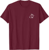 Bunny Rabbit Hare Animal Badge Patch Line Art Outline Gift T-Shirt in Burgundy