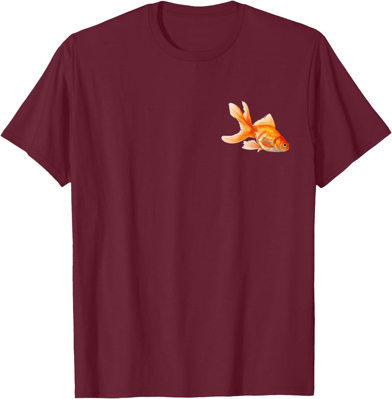Goldfish Tank Goldfish Bowl Fish Fantail Goldfish Freshwater Aquarium T-Shirt - Burgundy