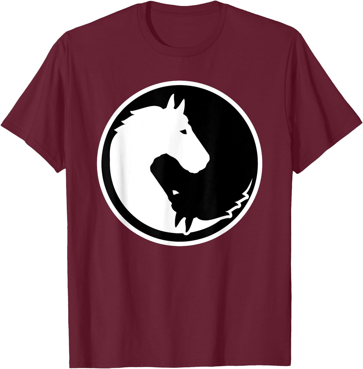 Horse gifts Horse yin and yang T-Shirt - Burgundy