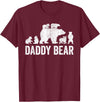 Funny Bear Shirts For Men & Women Clothing Co Daddy Bear Fathers Day Shirts, Funny Six Cub Kids Dad T-Shirt - Burgundy