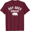 Cali Retro Tees Bay Area San Francisco Oakland Berkeley California 510 Bear T-Shirt - Burgundy