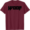 WOOF Gay Men Bear Daddy Pride LGBTQIA+ Funny Metal Novelty T-Shirt - Burgundy