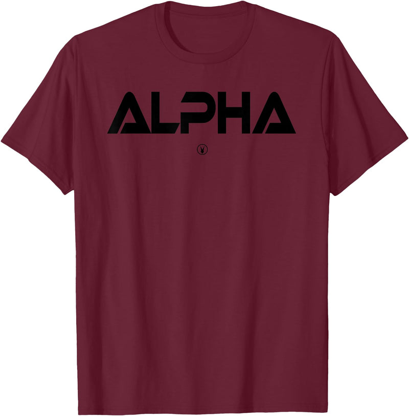 Mens ALPHA Gym Rabbit Workout Bodybuilding Fitness T-Shirt in Burgundy