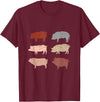 Pig Gifts For Pig Lovers Retro Pig Lover Farm Animals Swine Vintage Pig T-Shirt - Burgundy