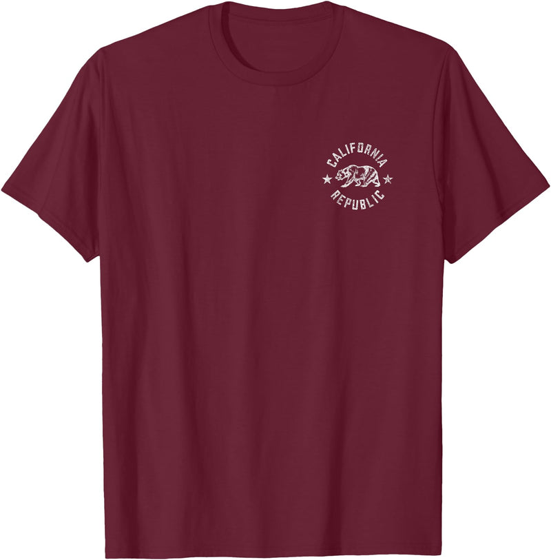 CALIFORNIA REPUBLIC STATE FLAG TEES CALIFORNIA REPUBLIC STATE FLAG GRIZZLY BEAR T-Shirt - Burgundy