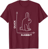 Duck - Rabbit - Funny - Joke - Bunny - Optical Illusion -Pun T-Shirt in Burgundy