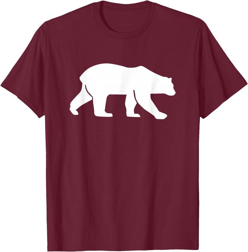 Walking Polar Bear T-Shirt - Burgundy
