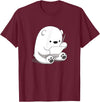 BoredKoalas Polar Bear Cartoon Fluffy Polar Bear Cute Arctic Animal Girls Gift T-Shirt - Burgundy