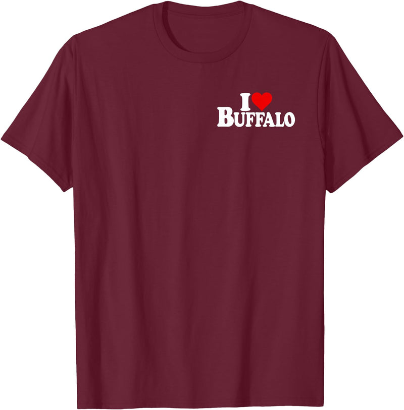LOVE OF BUFFALO HEART CITY APPAREL I LOVE HEART BUFFALO NY T-Shirt - Burgundy