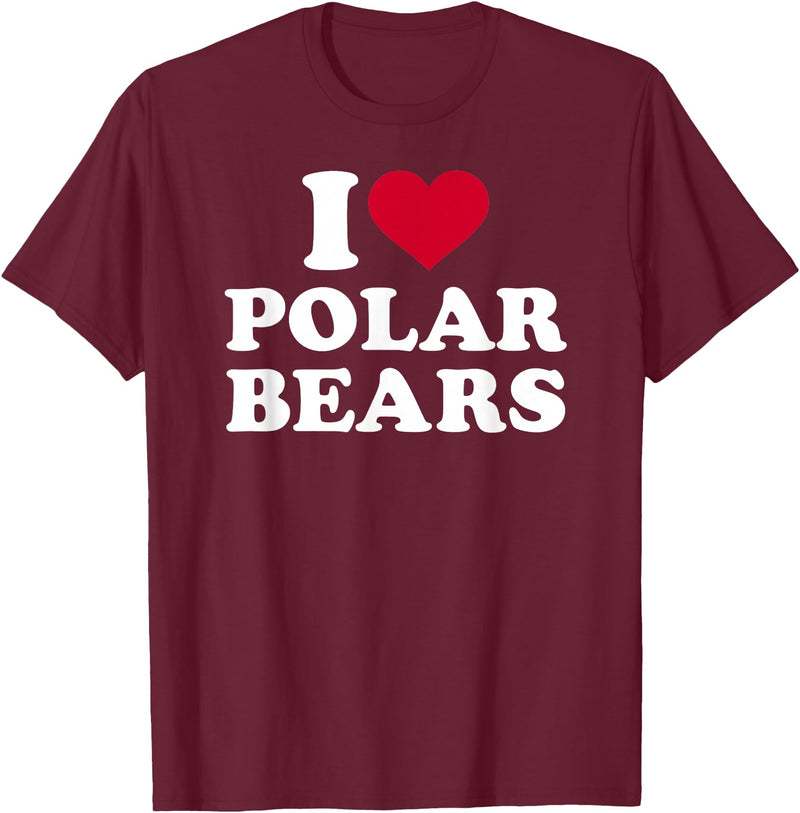 I love polar bears T-Shirt - Burgundy