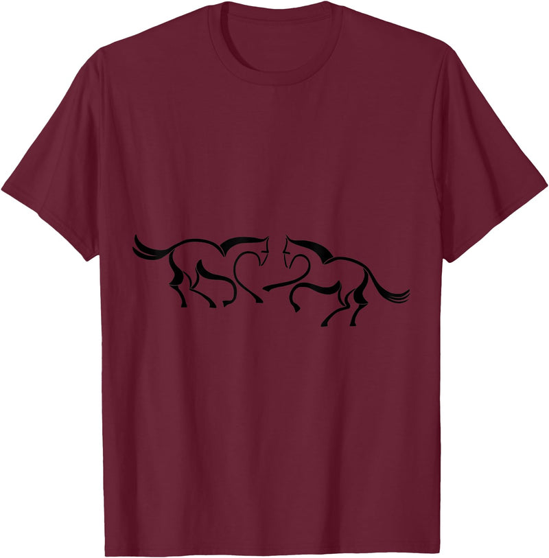 Clothing25 Horses! T-Shirt - Straight - Burgundy