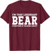 Bear Gifts Bear Tee Men Name Birthday Gifts Bear Personal Name Funny Bear T-Shirt - Burgundy