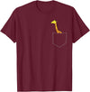 Africa Giraffe Gifts and Giraffe Sayings Cute Giraffe in Bag Cool Large Giraffe Large T-Shirt - Burgundy