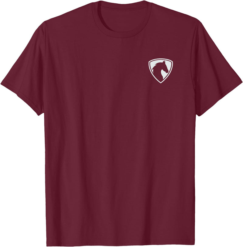 Majestic Horse Graphic Classic Horse Logo T-Shirt - Burgundy